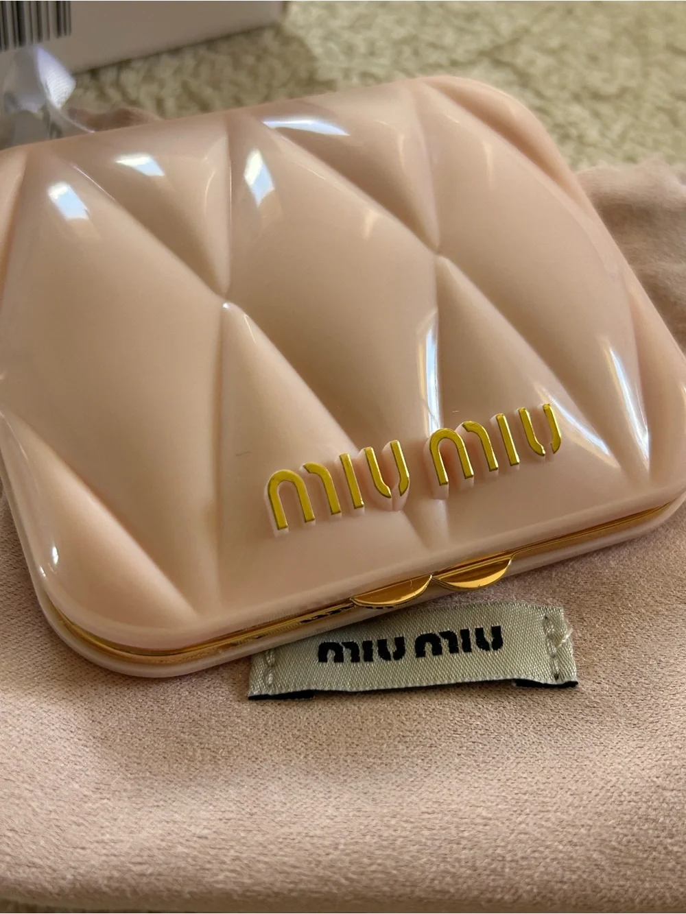 Miu Miu Quilted Patent Mirror